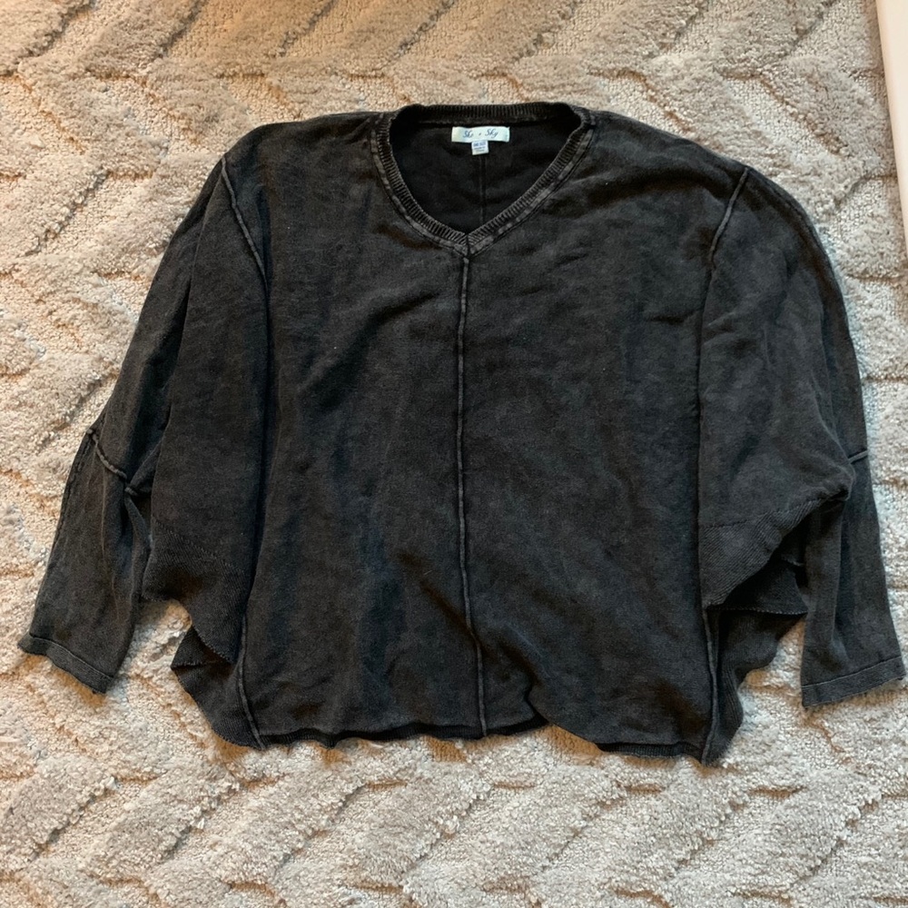 Black sweater with dolman sleeves!